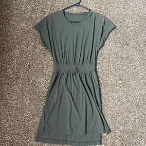 lululemon athletica Olive Green Drawstring Midi Dress
